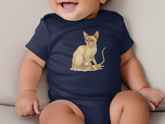 Cute Baby Onesie with Sitting Kitty Graphic product type