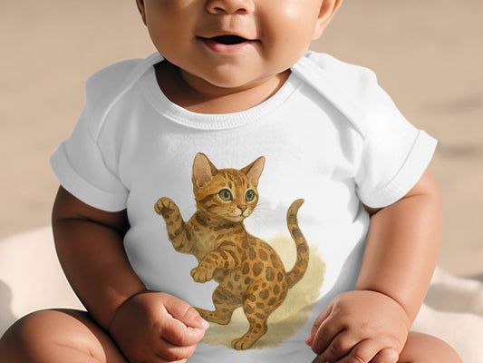 Adorable Baby Onesie with Cute Kitten Print product
