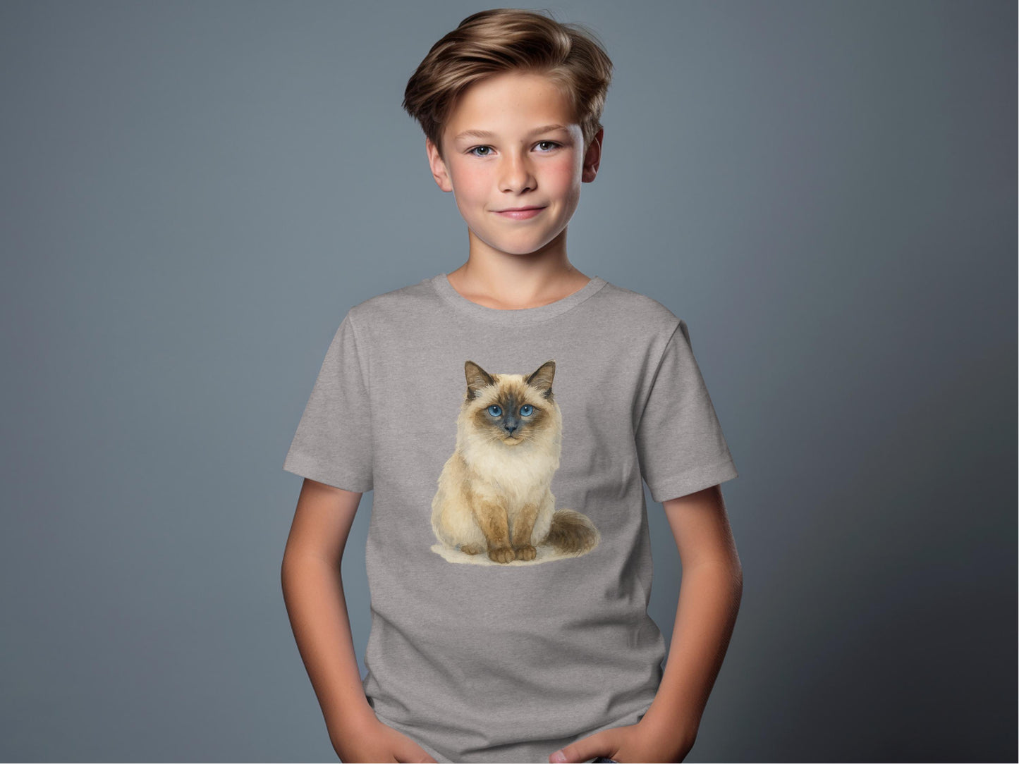 Adorable Cat Print Graphic Tee for Kids T-shirt product