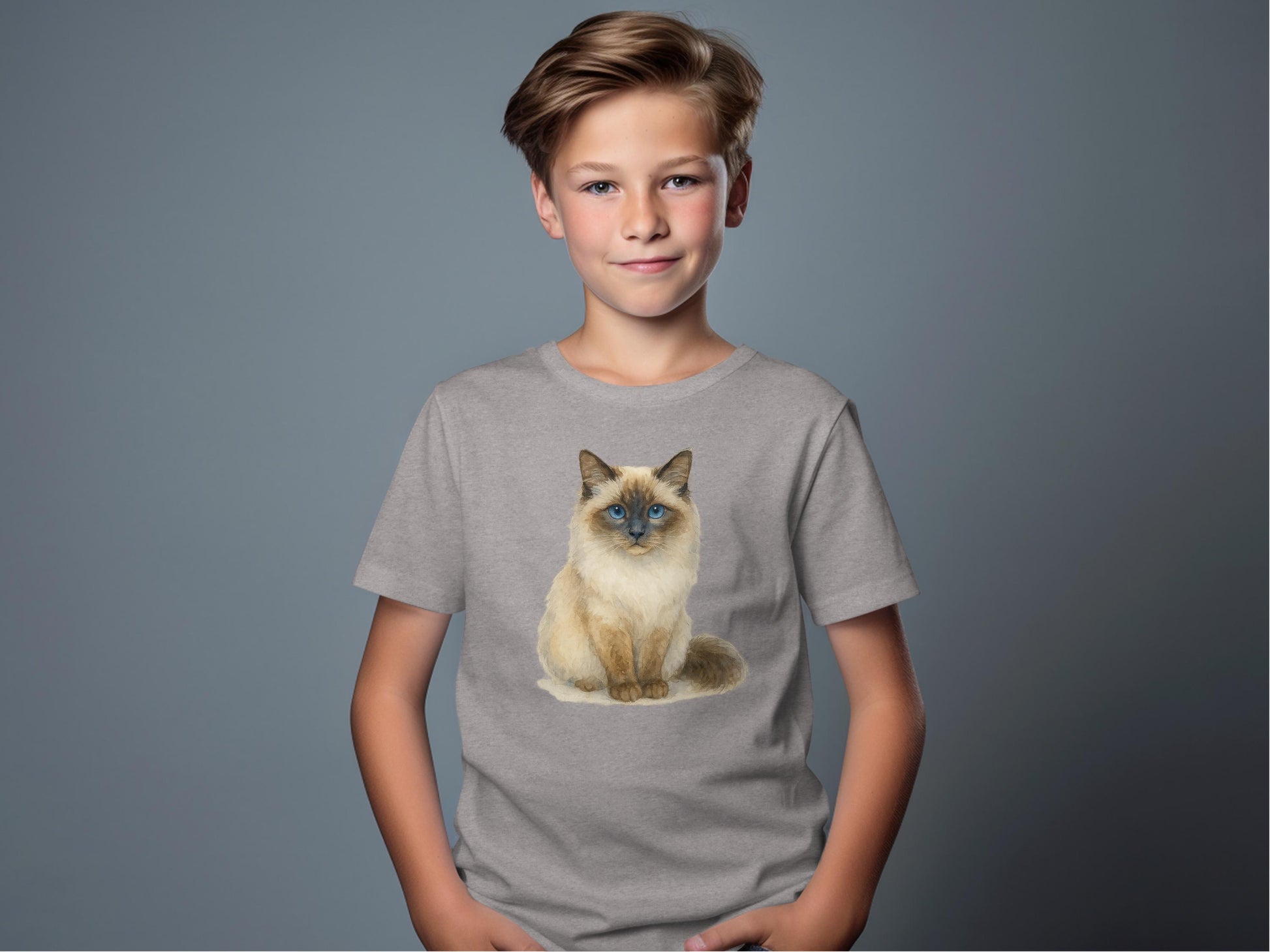 Adorable Cat Print Graphic Tee for Kids T-shirt product