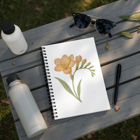 Elegant flower sketch spiral bound notebook product