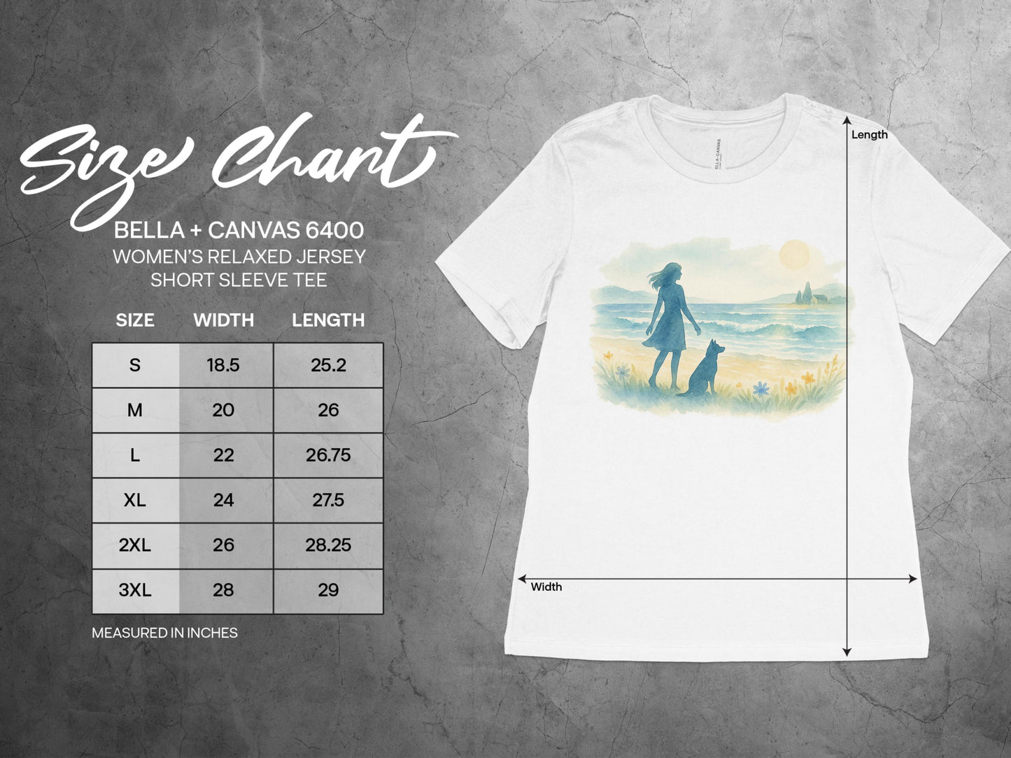 Scenic Walking Woman and Dog Relaxed Jersey Tee product
