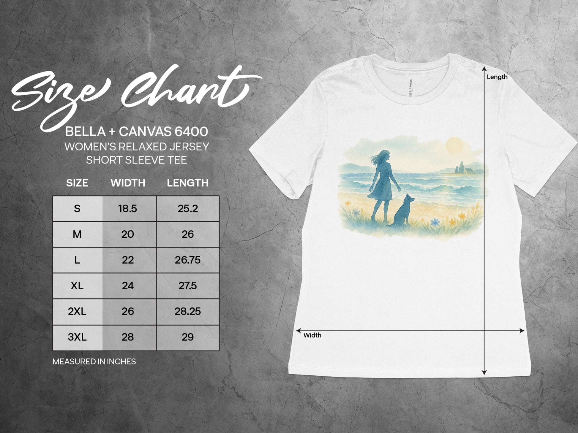 Scenic Walking Woman and Dog Relaxed Jersey Tee product