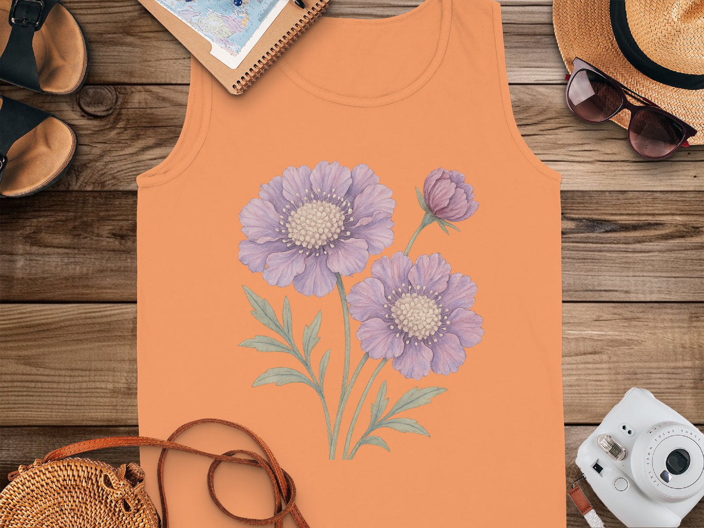 Lavender Floral Tank Top with Botanical Print product type