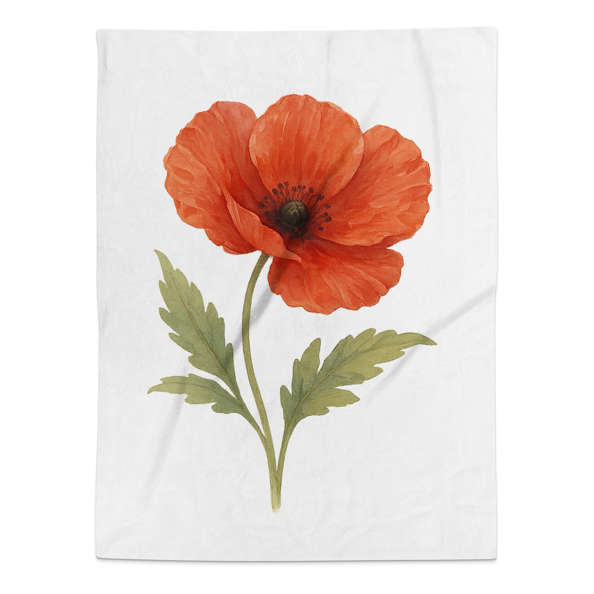 Beautiful Red Poppy Illustration Blanket product