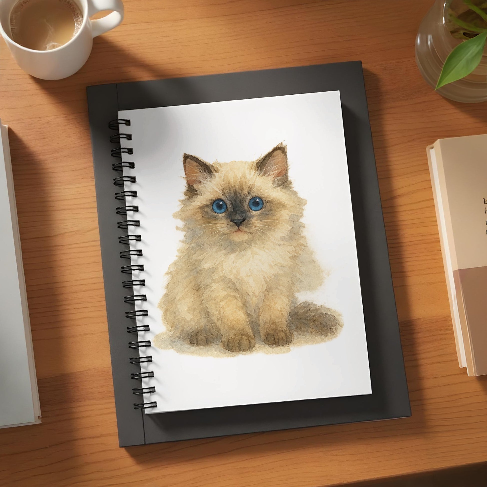 Adorable Blue-Eyed Kitten Spiral Notebook Product