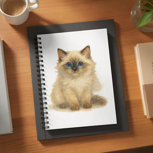 Adorable Blue-Eyed Kitten Spiral Notebook Product