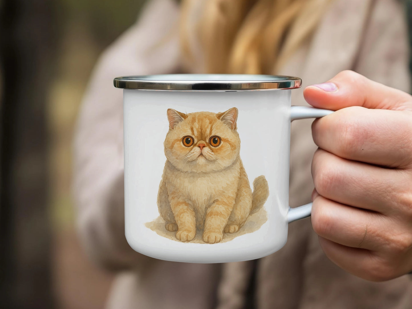 Adorable Cat Print White Mug Cute Animal Art product