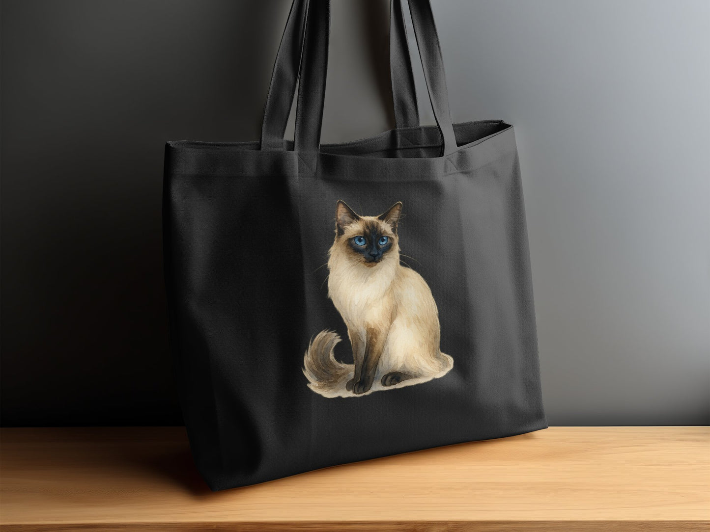 Elegant Siamese Cat Design Large Tote Bag product