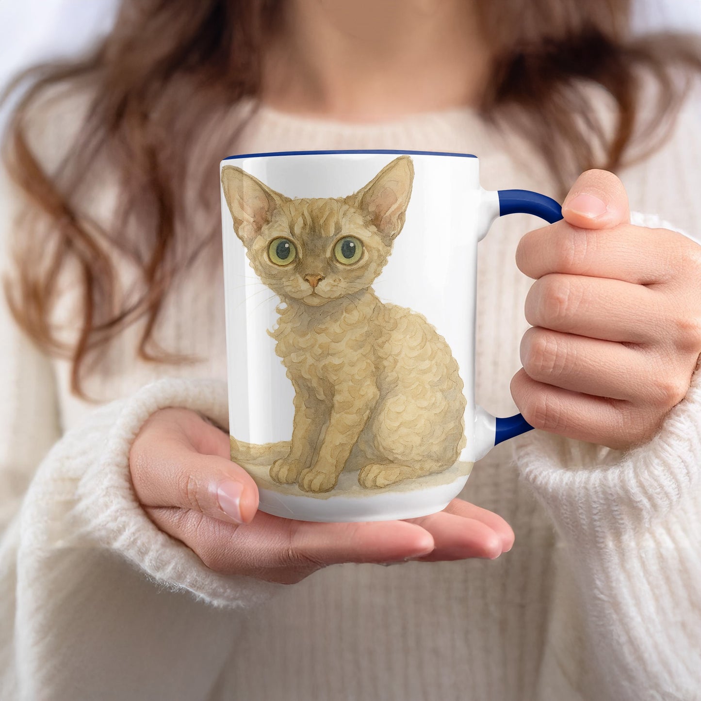 Cute Kitten Illustration on White Mug product