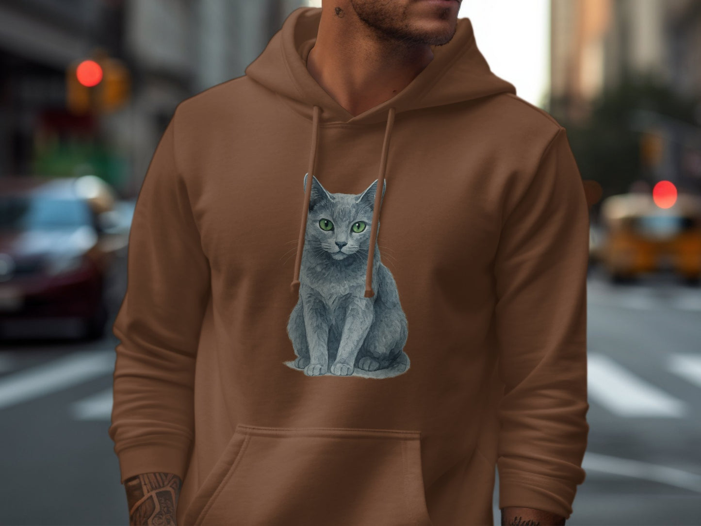 Stylish Hoodie Featuring Realistic Cat Artwork product