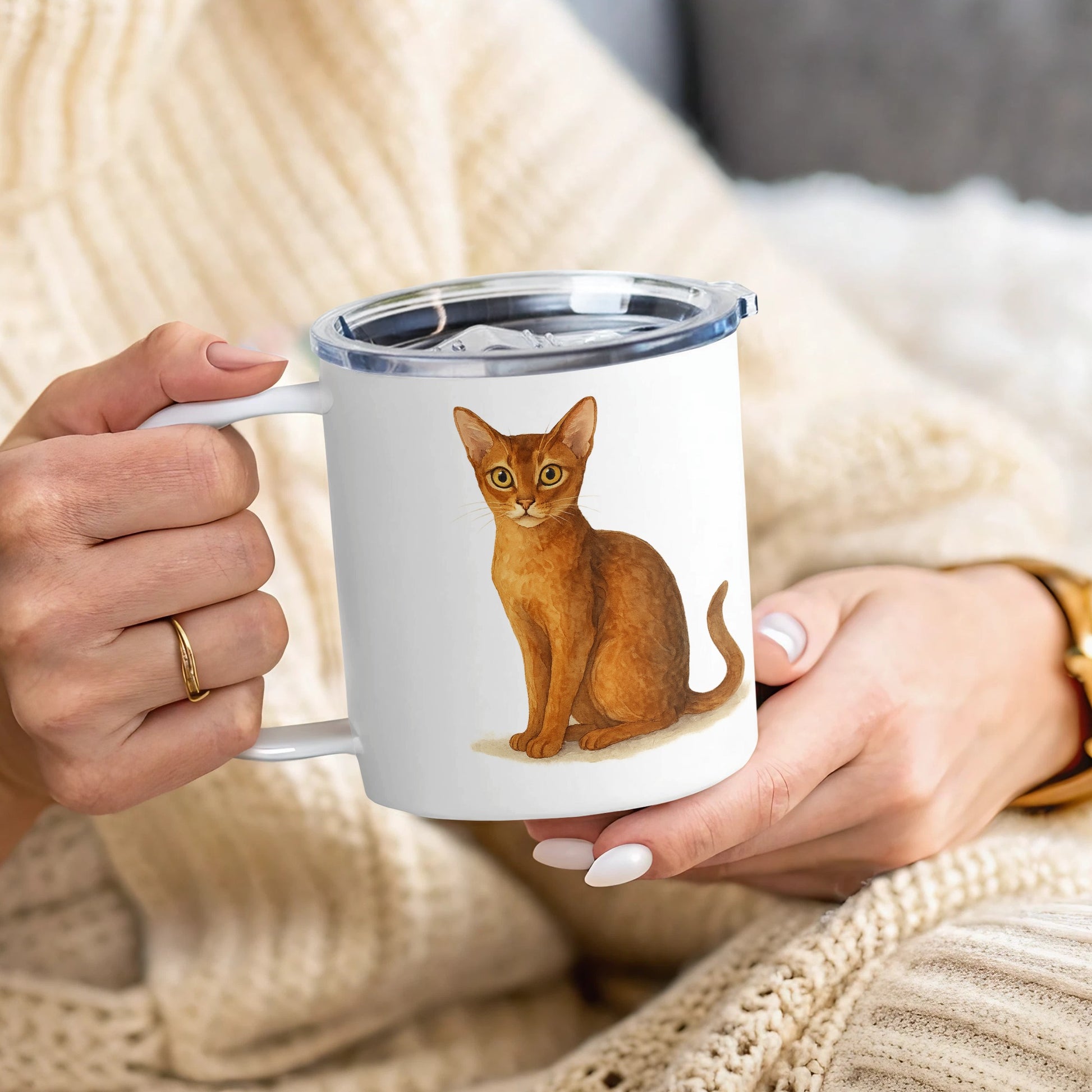 Cat Coffee Mug with Lid for Pet Lovers product