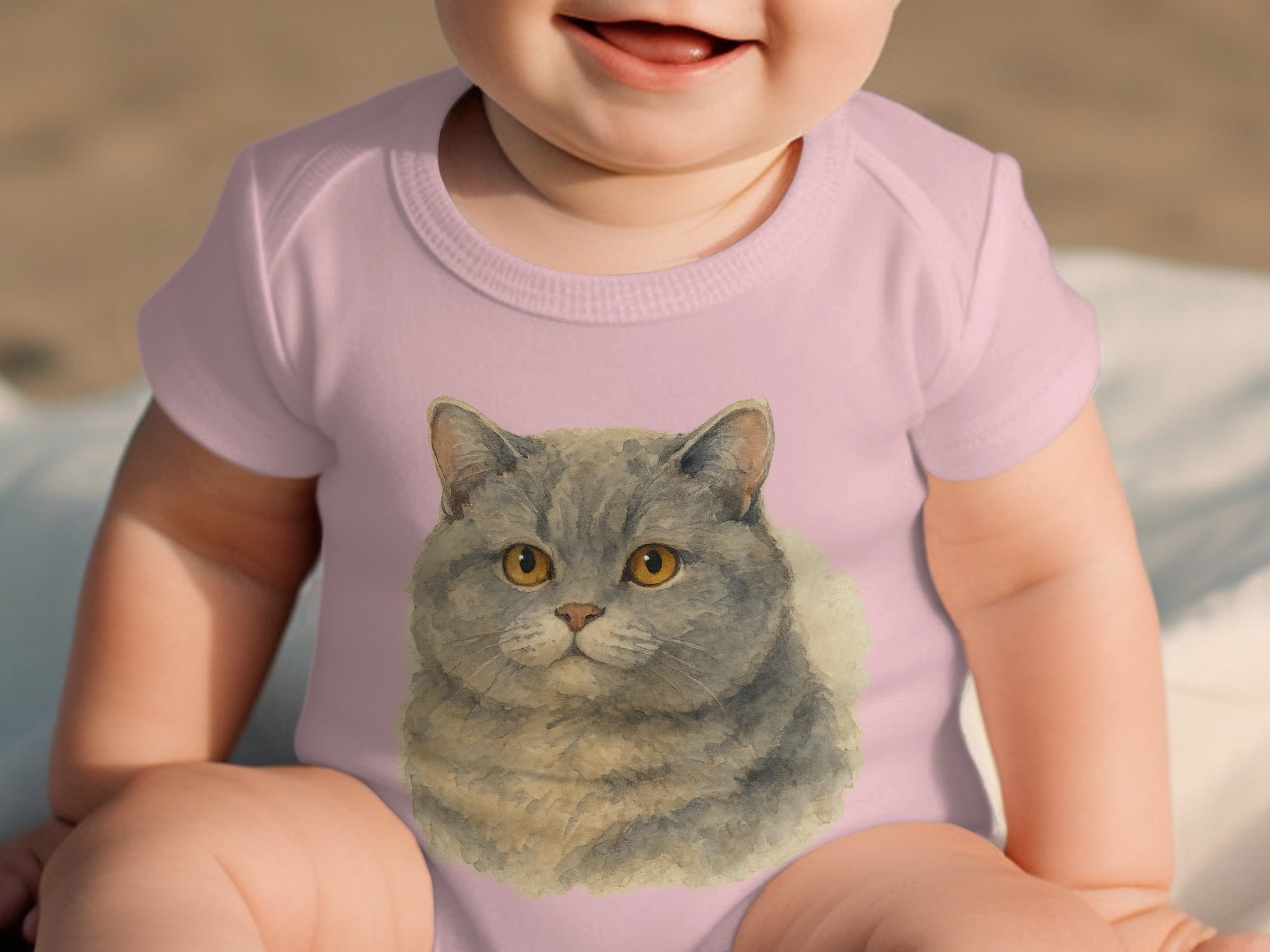 Cute Cat Illustration Baby Onesie product
