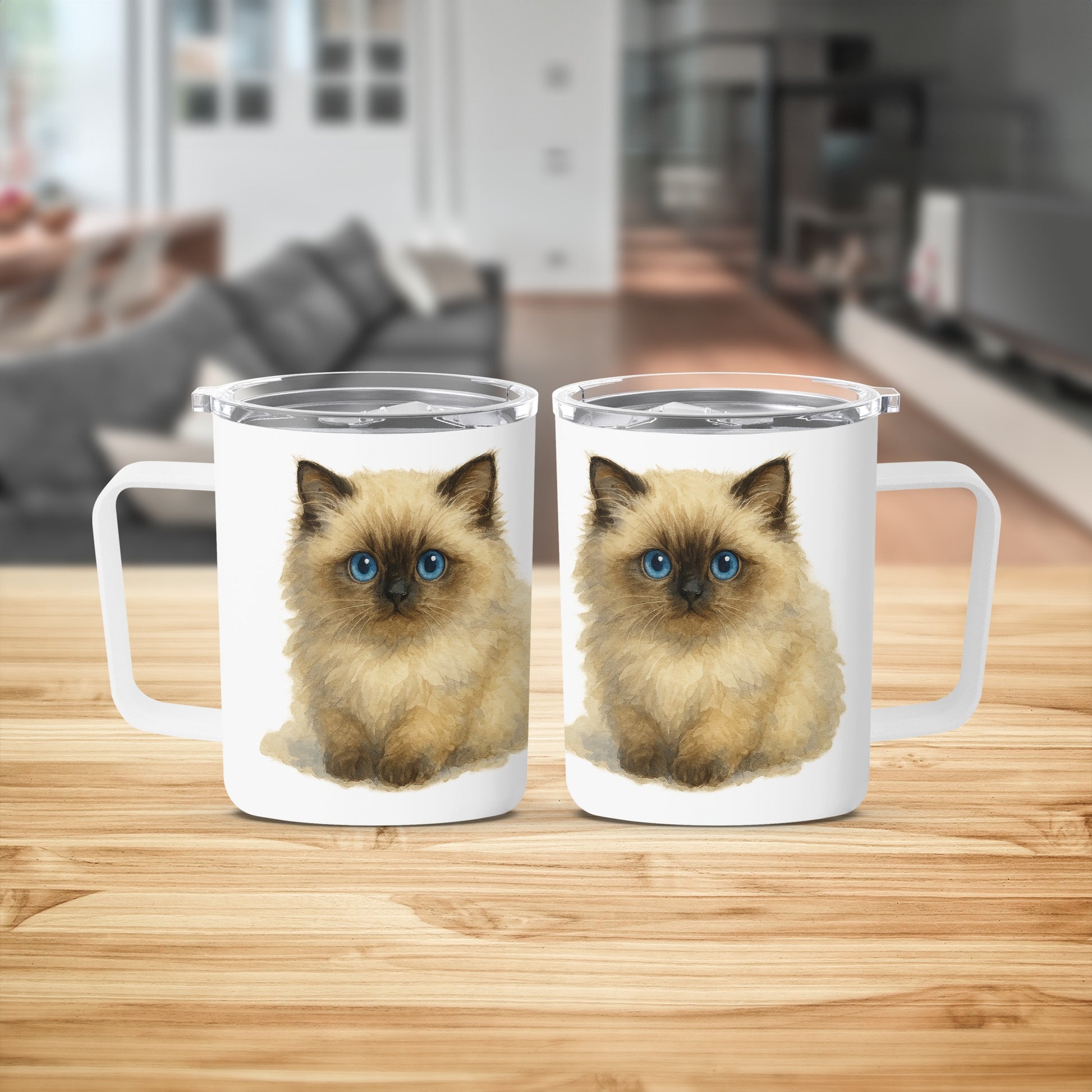 Adorable Fluffy Kitten with Blue Eyes Mug product