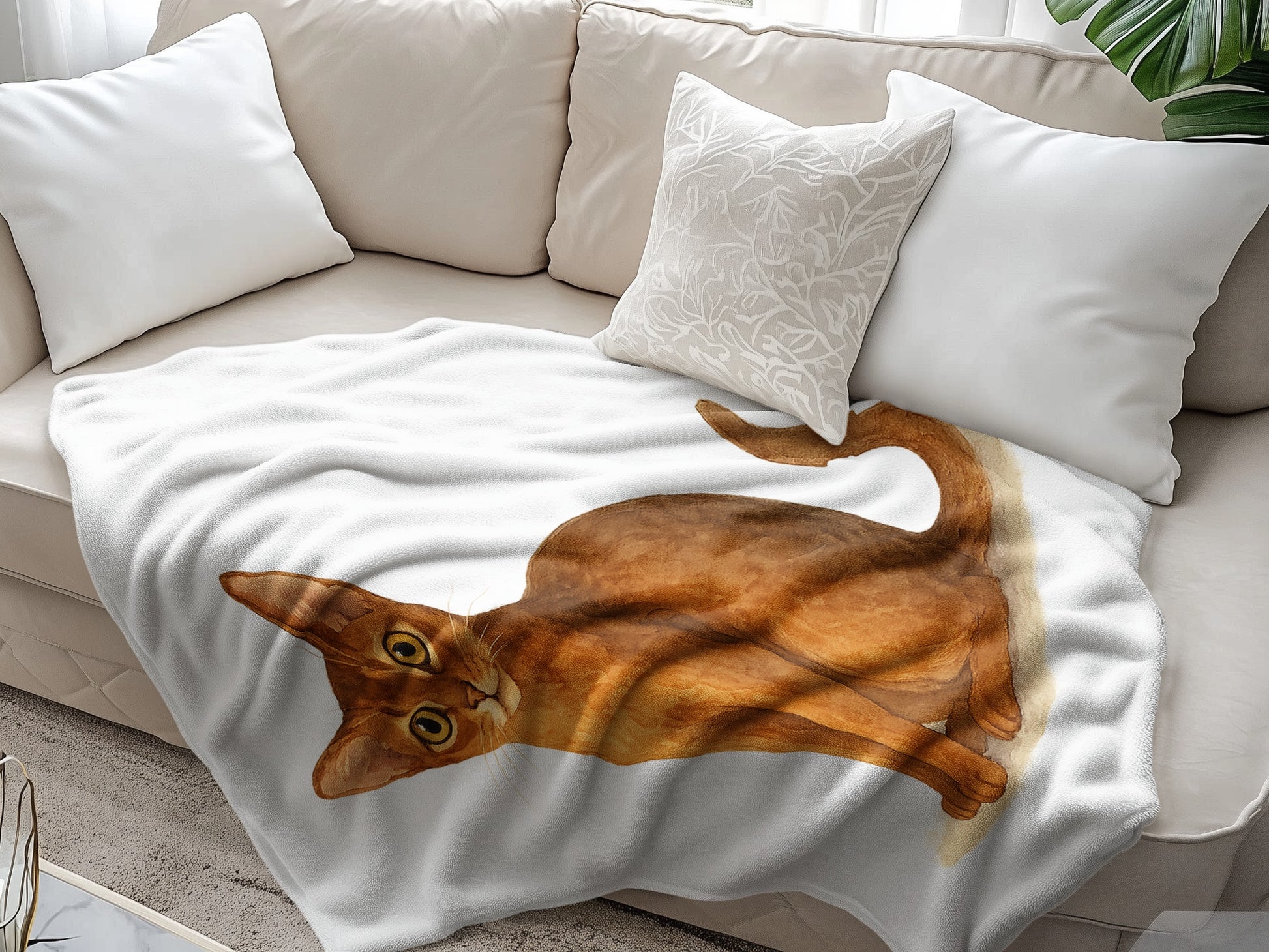 Cozy Throw Blanket with Cat Print product