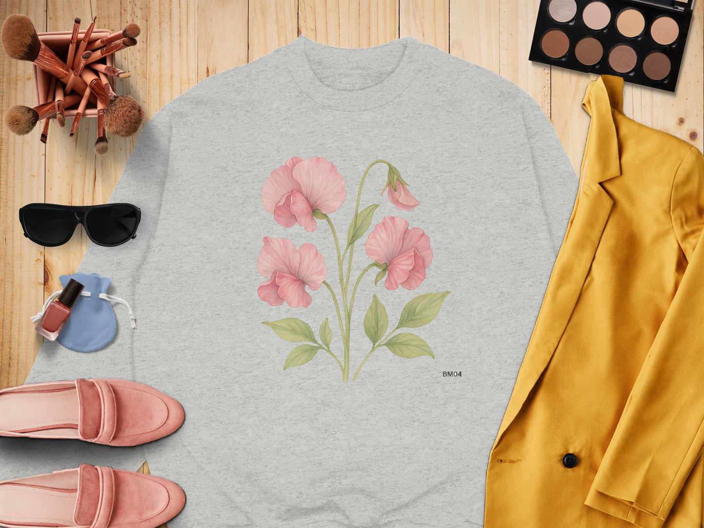 Vintage Floral Pattern Grey Sweatshirt product