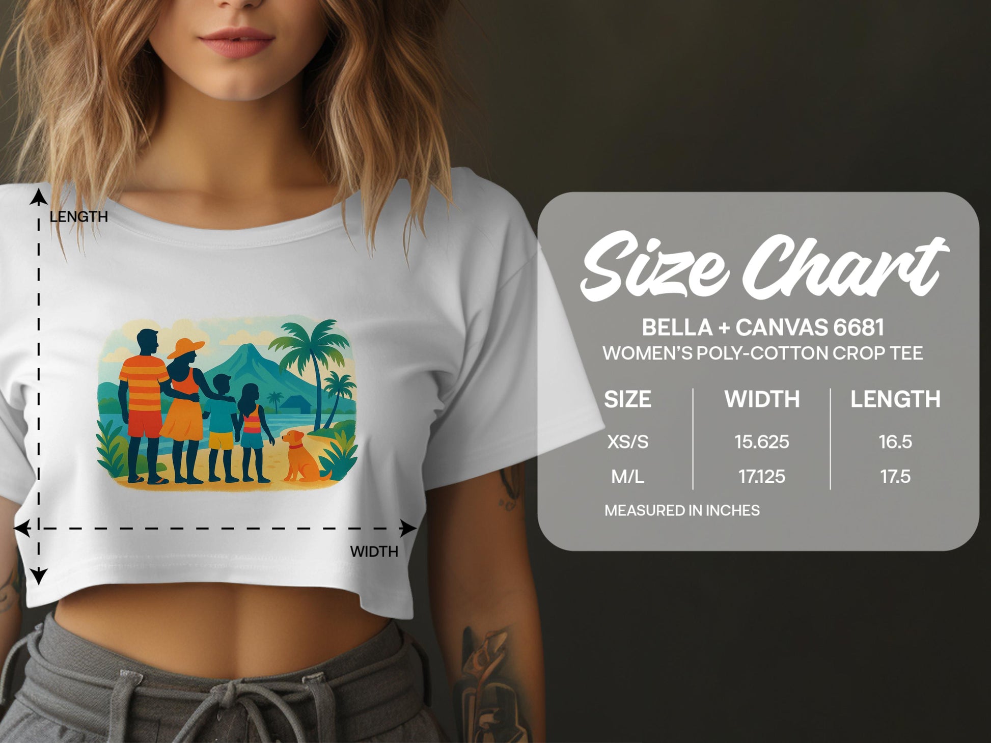 Stylish Tropical Family Vacation Crop Tee product type