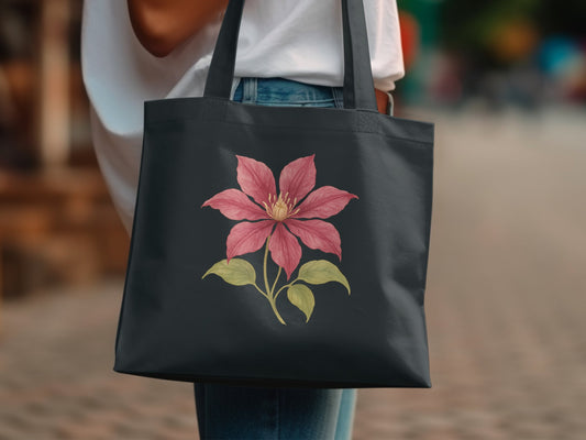 Elegant Floral Design Black Tote Bag product type