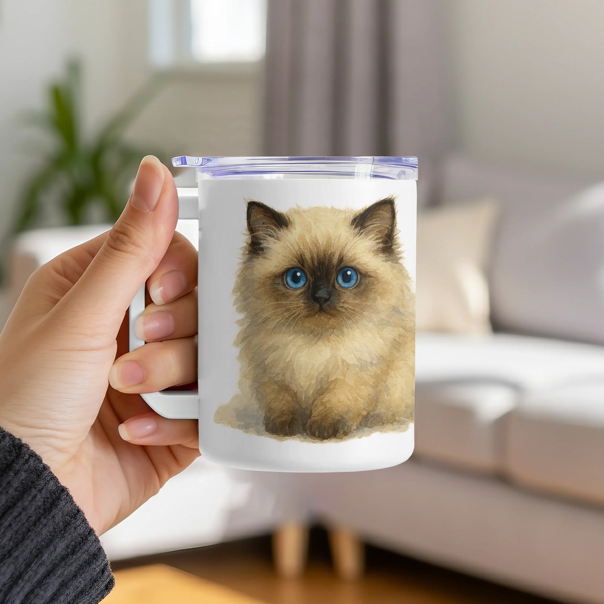 Cute Fluffy Kitten Blue Eyes Coffee Mug product