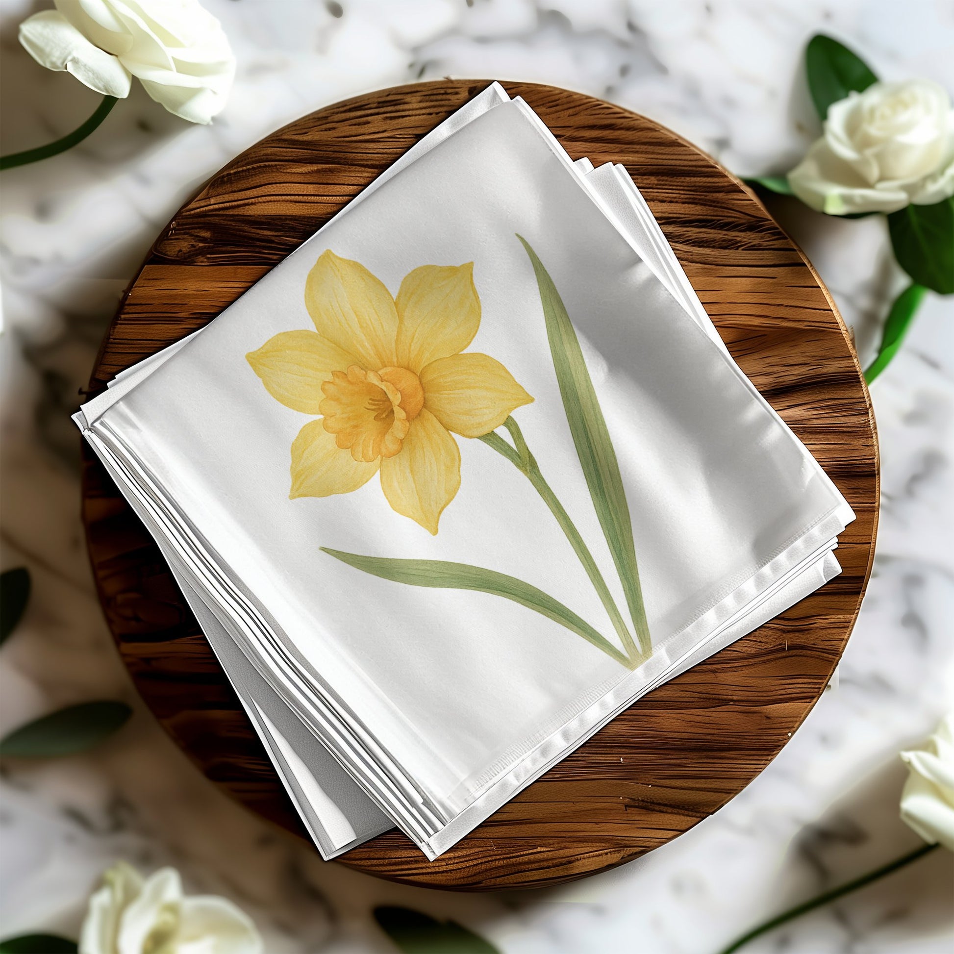 Elegant Yellow Flower Design Cotton Napkin product type