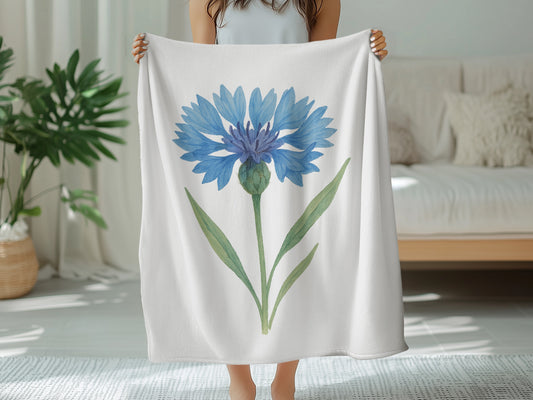 Elegant Blue Cornflower Design Blanket product