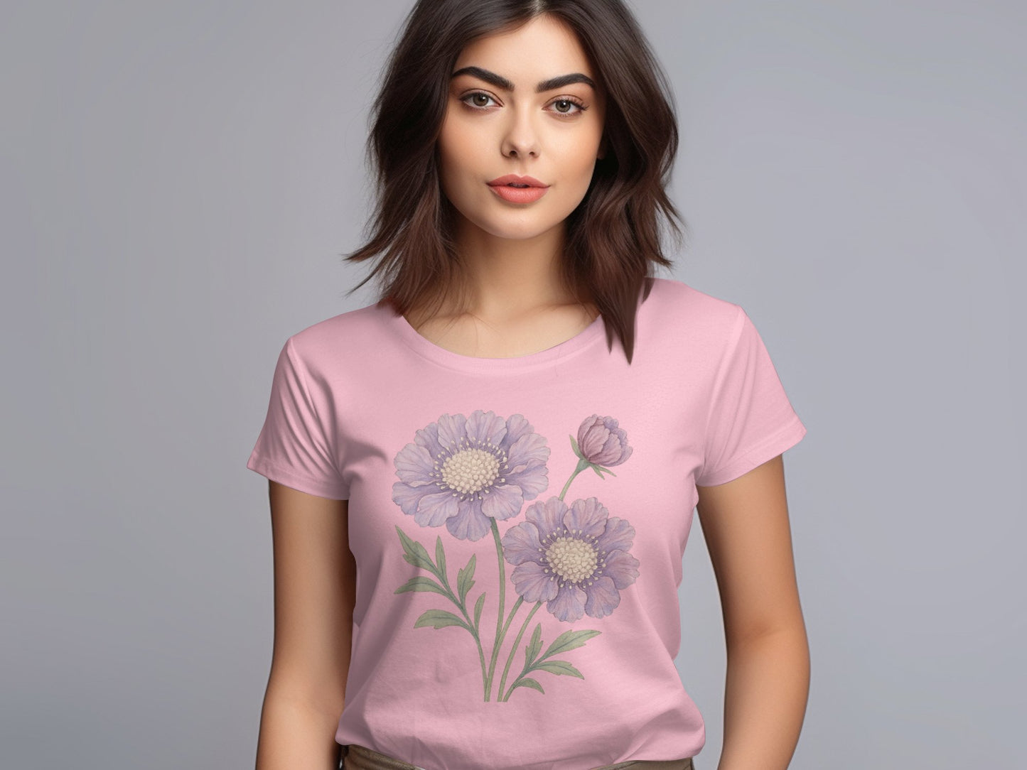 Floral Design Purple Flowers Graphic T-Shirt product type