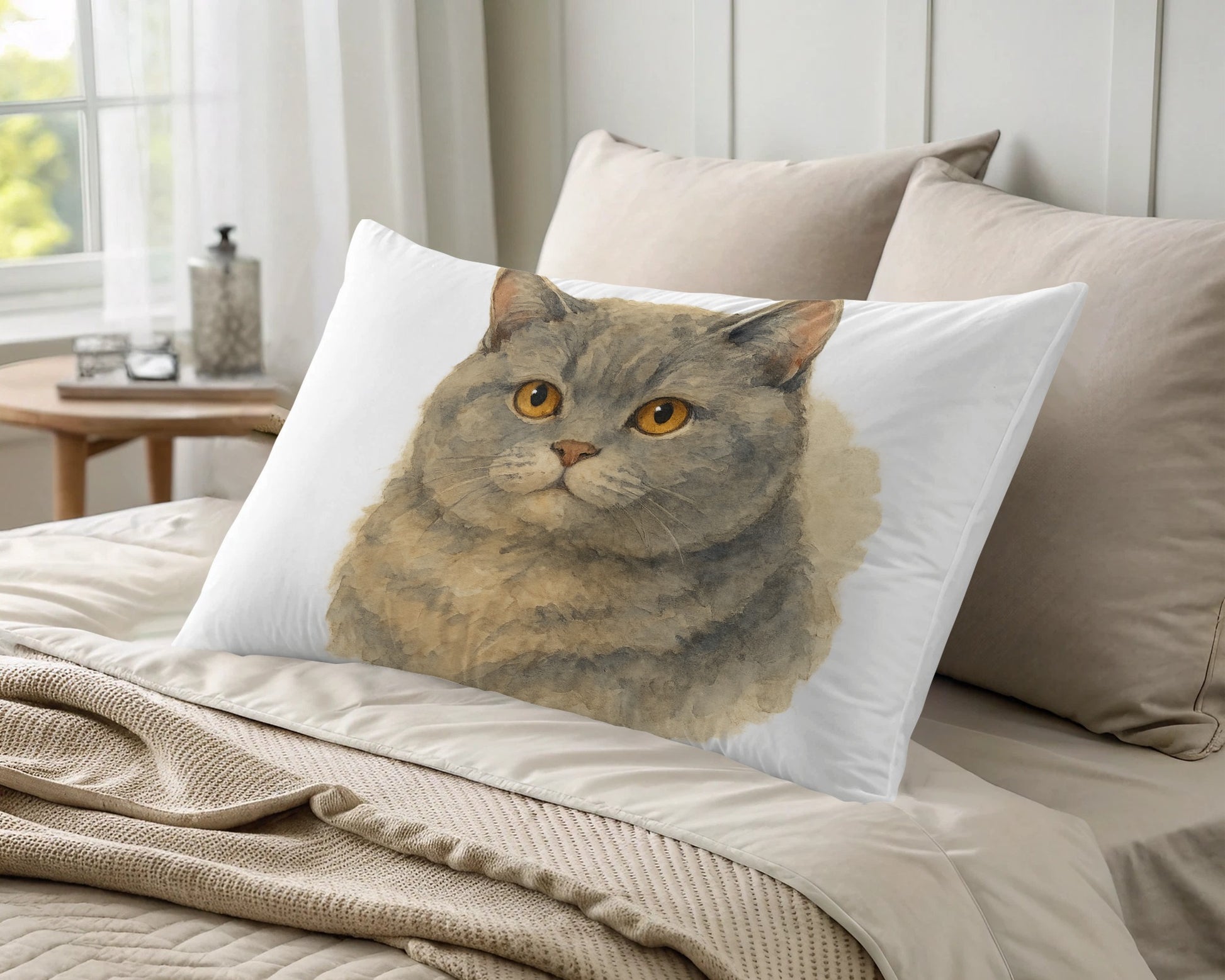 Cat Portrait Pillow for Cozy Living Space Home Decor Product