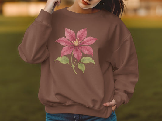 Beautiful Pink Flower Design on Cozy Sweatshirt product