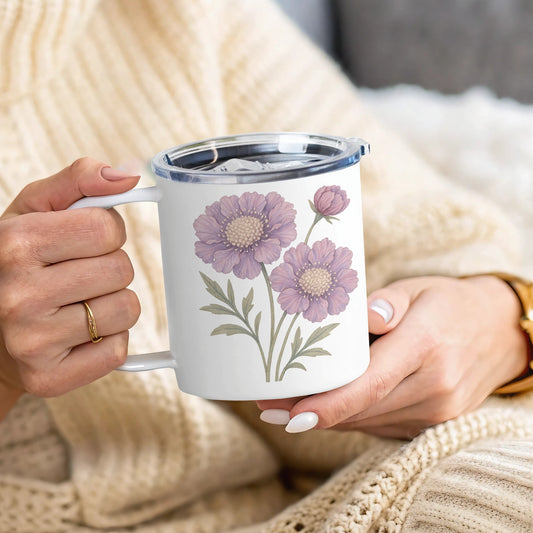 Floral Design Insulated Mug with Handle Mug Product