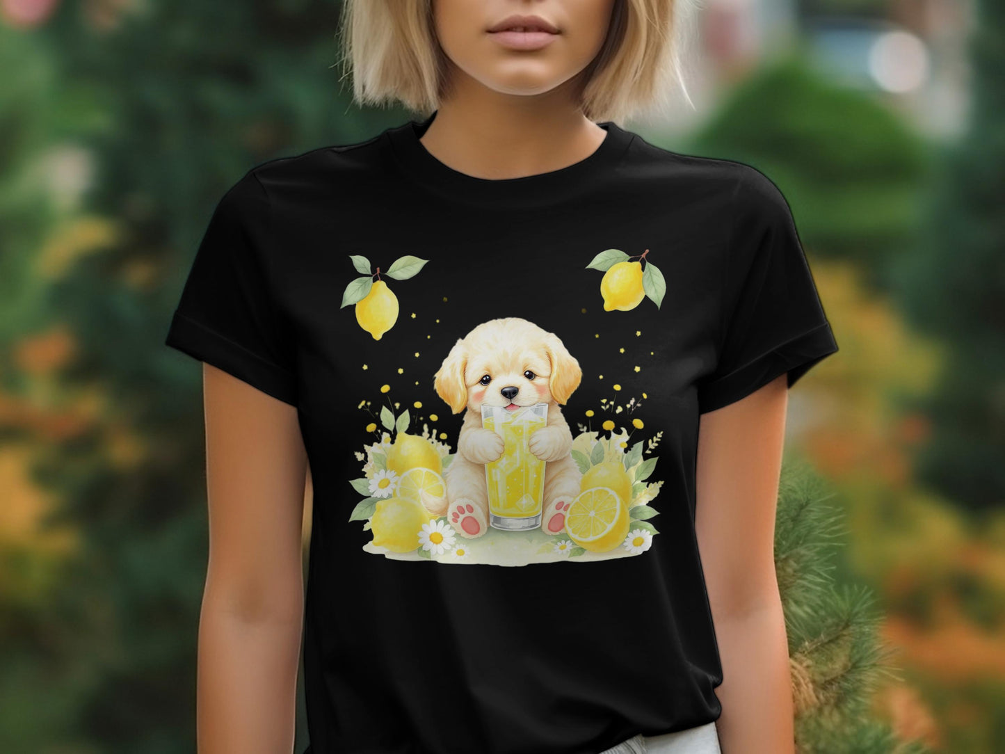 Lemonade Puppy Graphic Ladies T-shirt product type