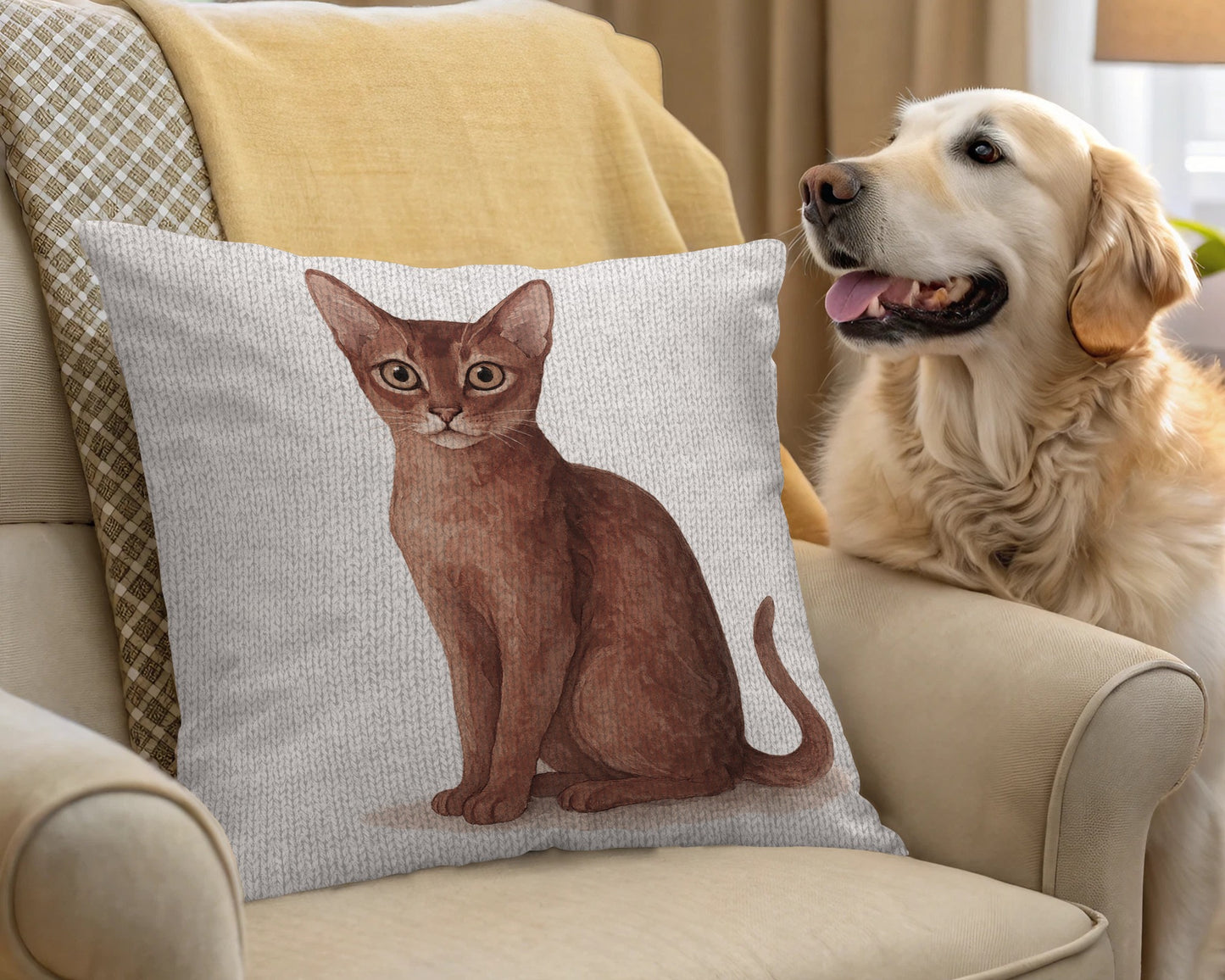 Cat Portrait Decorative Throw Pillow product