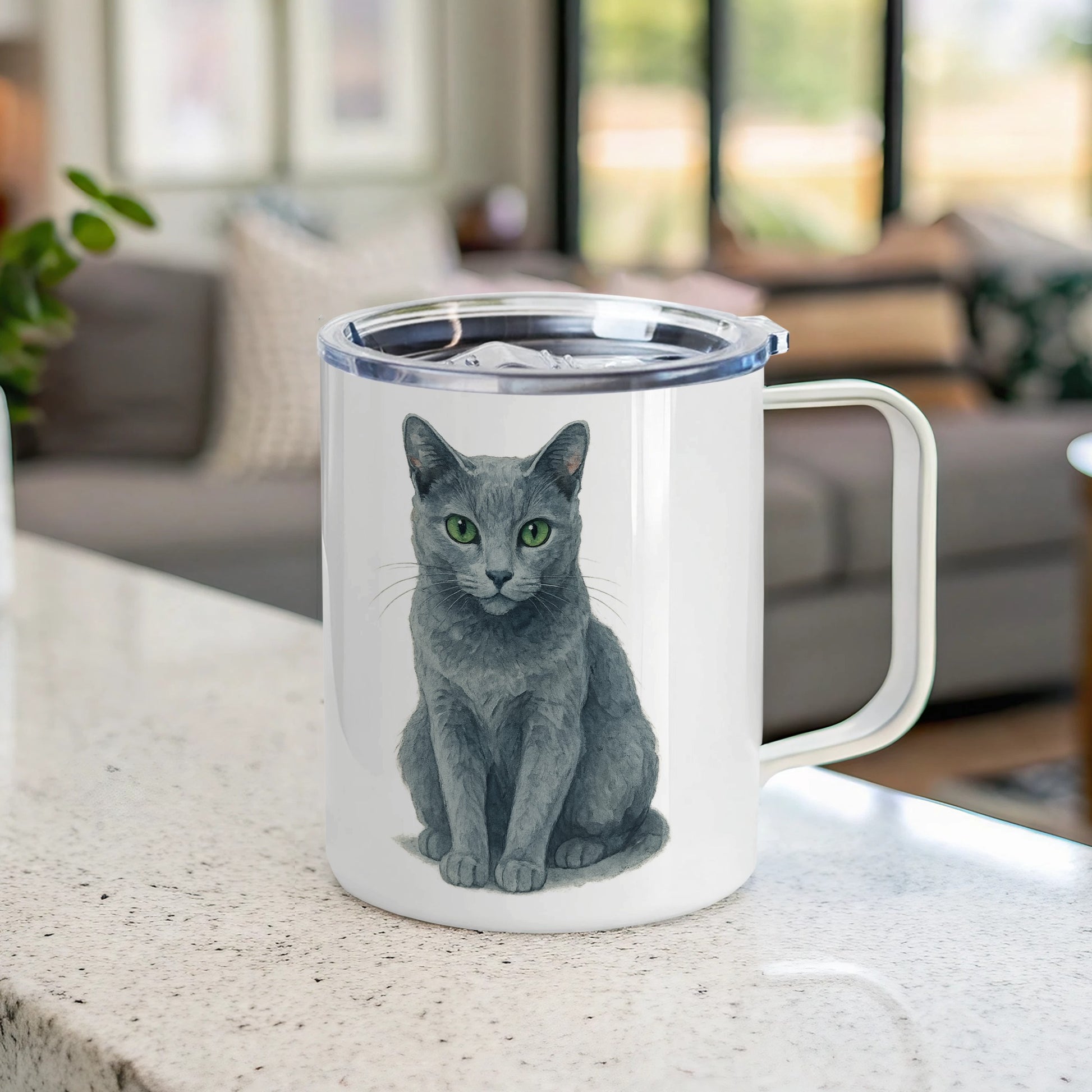 Stunning Cat Illustration on White Mug product