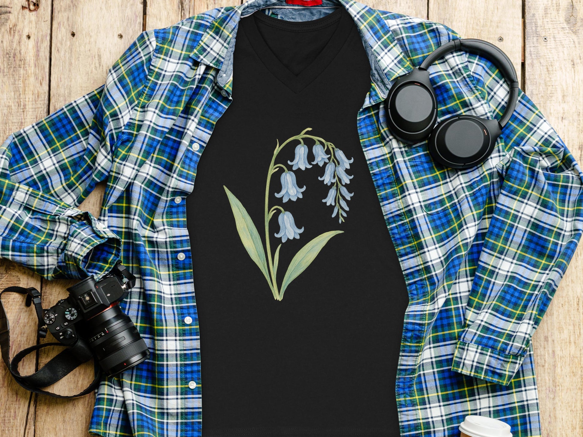 Floral Bluebell Nature Inspired Artistic T-shirt product