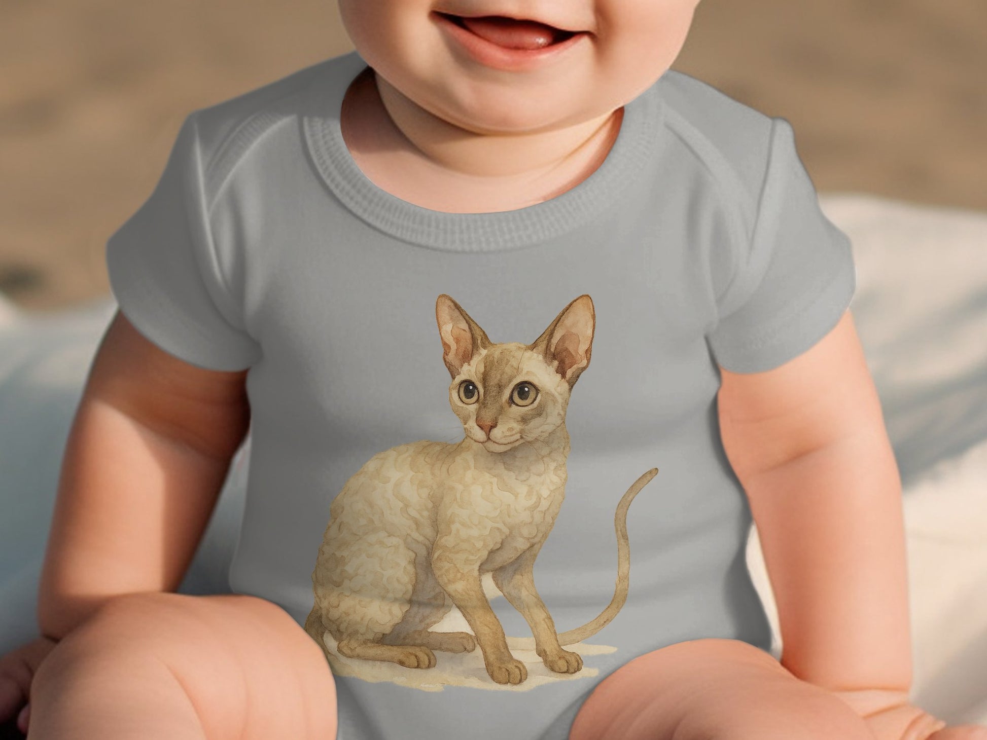 Cute Baby Bodysuit Featuring an Adorable Cat product type