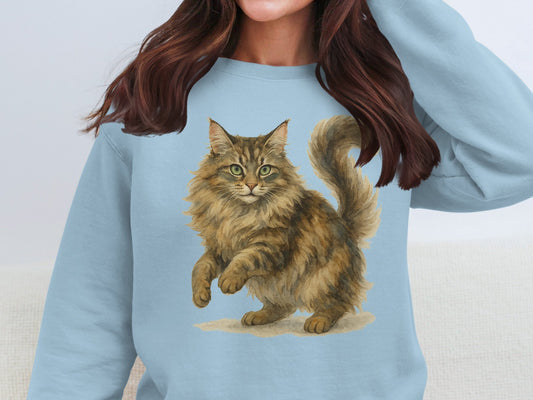 Adorable Fluffy Cat Graphic Sweatshirt Design product