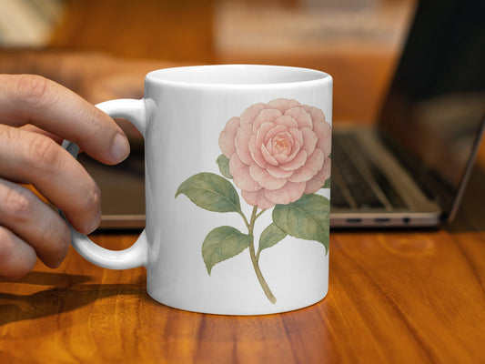 Beautiful Floral Design on White Ceramic Mug product type