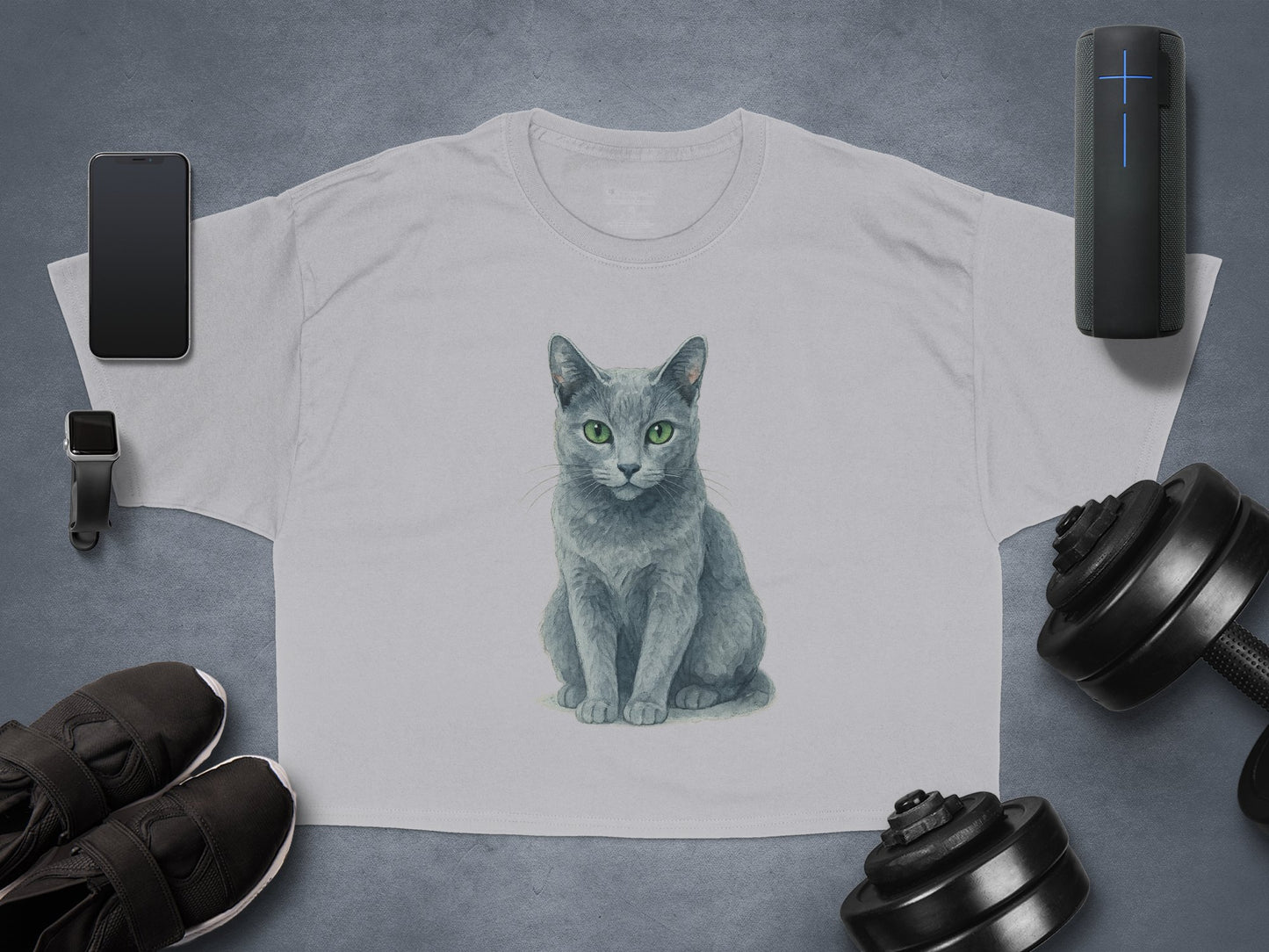 Cute Cat Graphic on Grey Women's T-Shirt product type