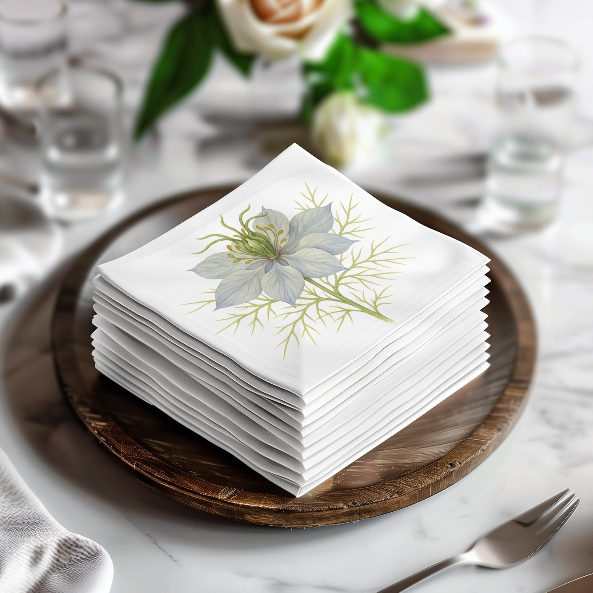Elegant Floral Design Disposable Napkins product