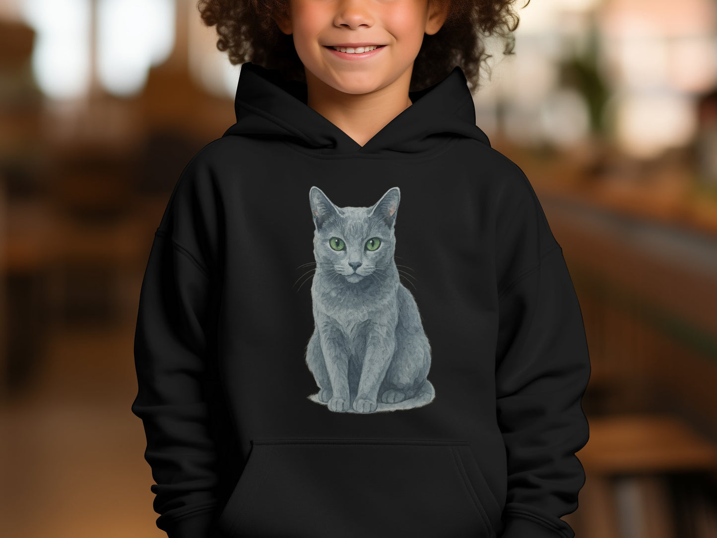 Adorable Cat Design Children's Hooded Sweatshirt product