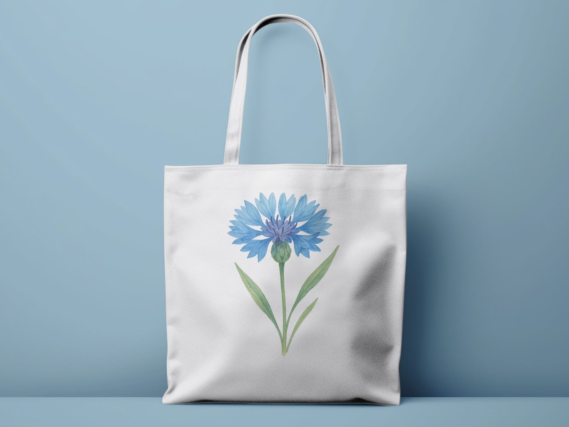 Beautiful Blue Flower Print Tote Bag product type