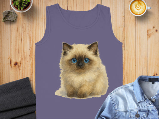 Cute Blue-Eyed Kitten Graphic Tank Top product type