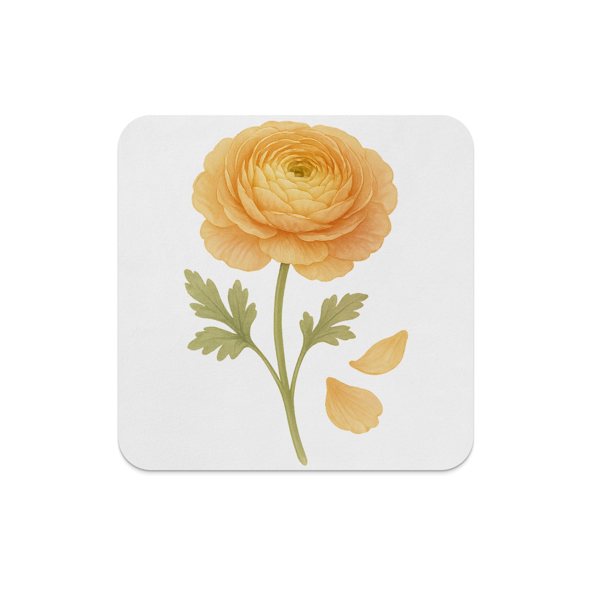 Bright Yellow Flower Design Square Coaster product