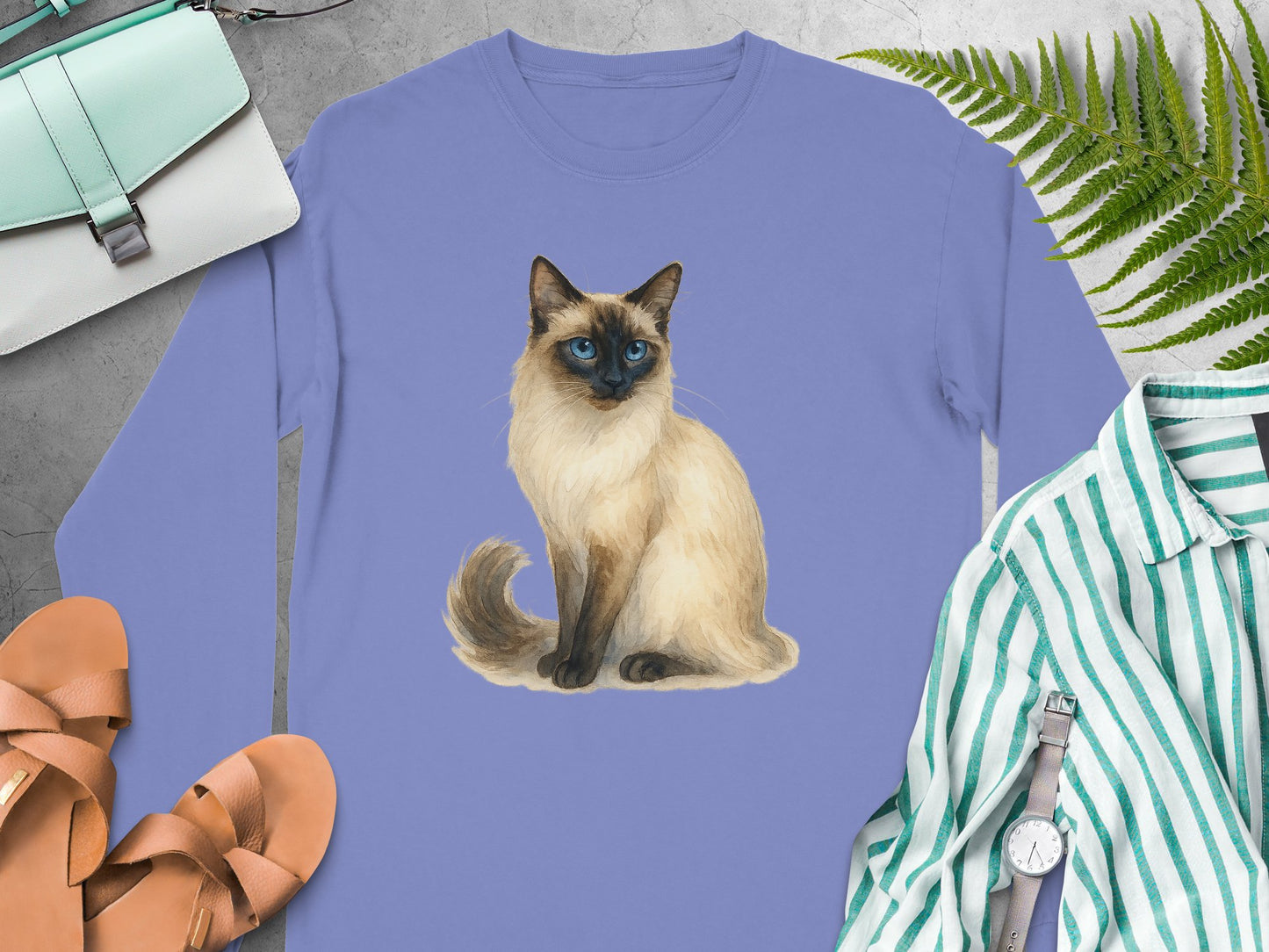Adorable Siamese Cat Print on Casual Wear product type
