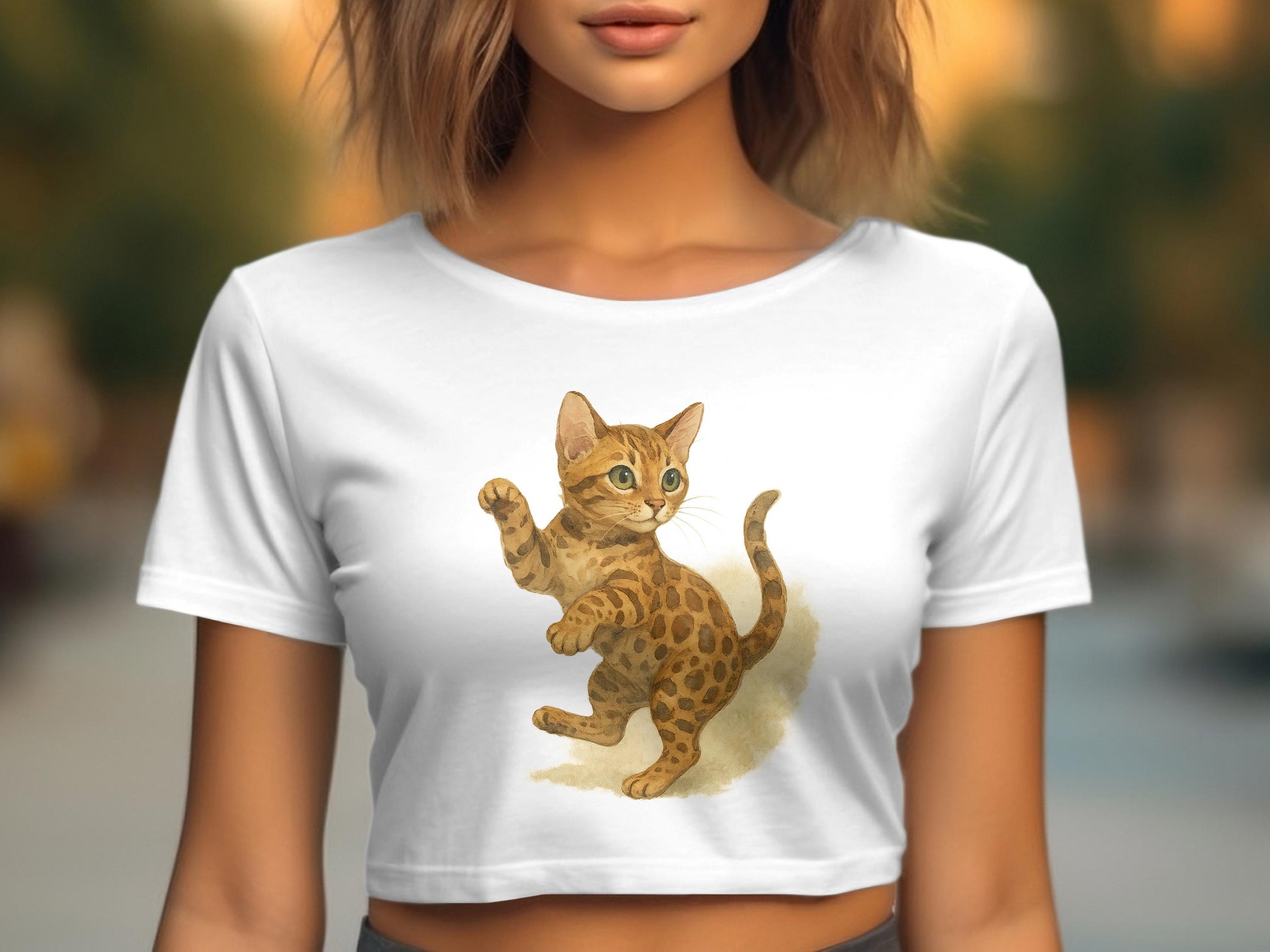 Cute Kitten Graphic Crop Top Shirt product