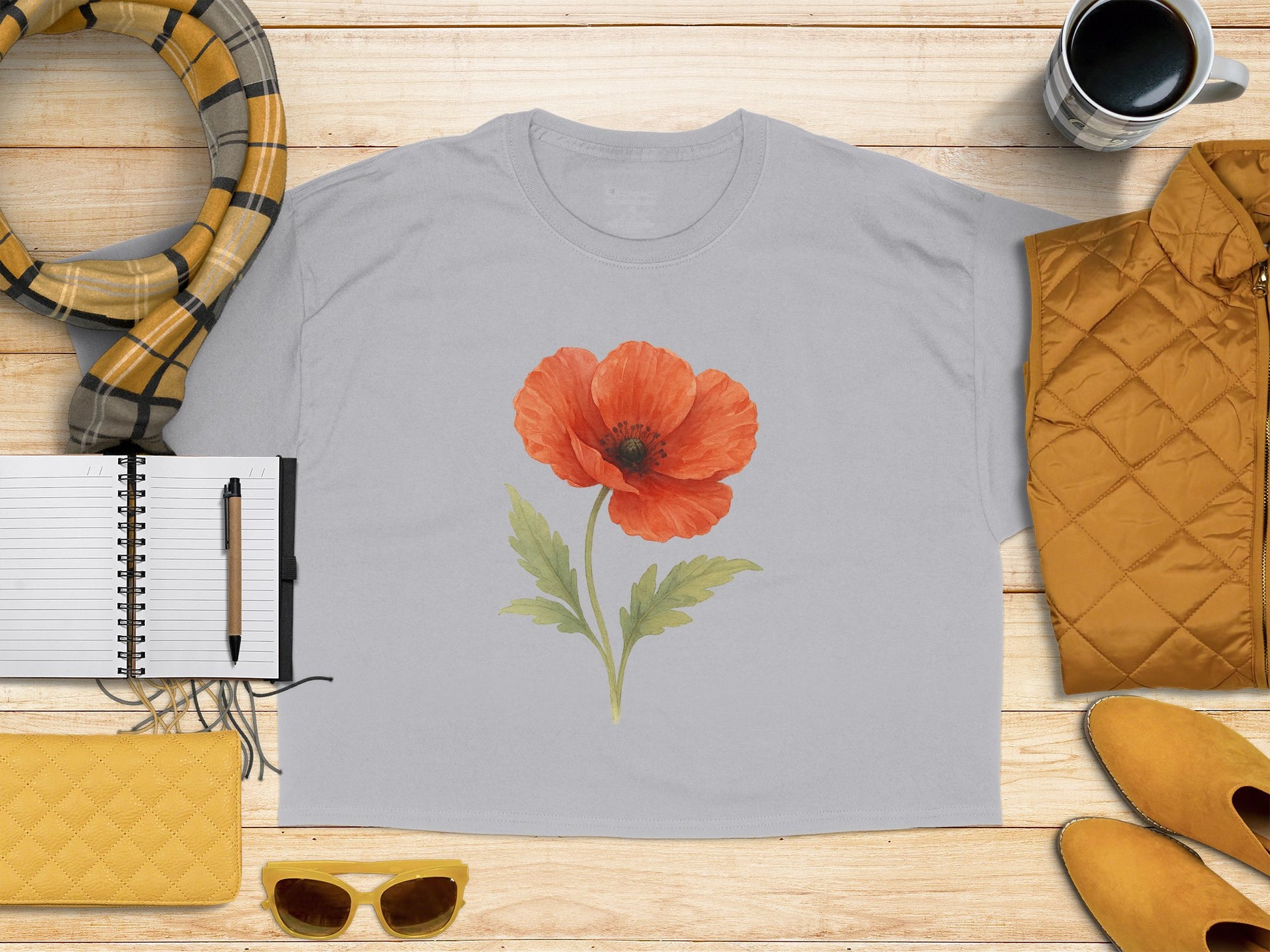Beautiful Red Flower Printed T-shirt product type