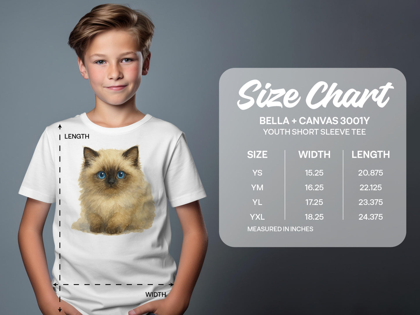 Cute Kitten Graphic Youth Short Sleeve Tee product type