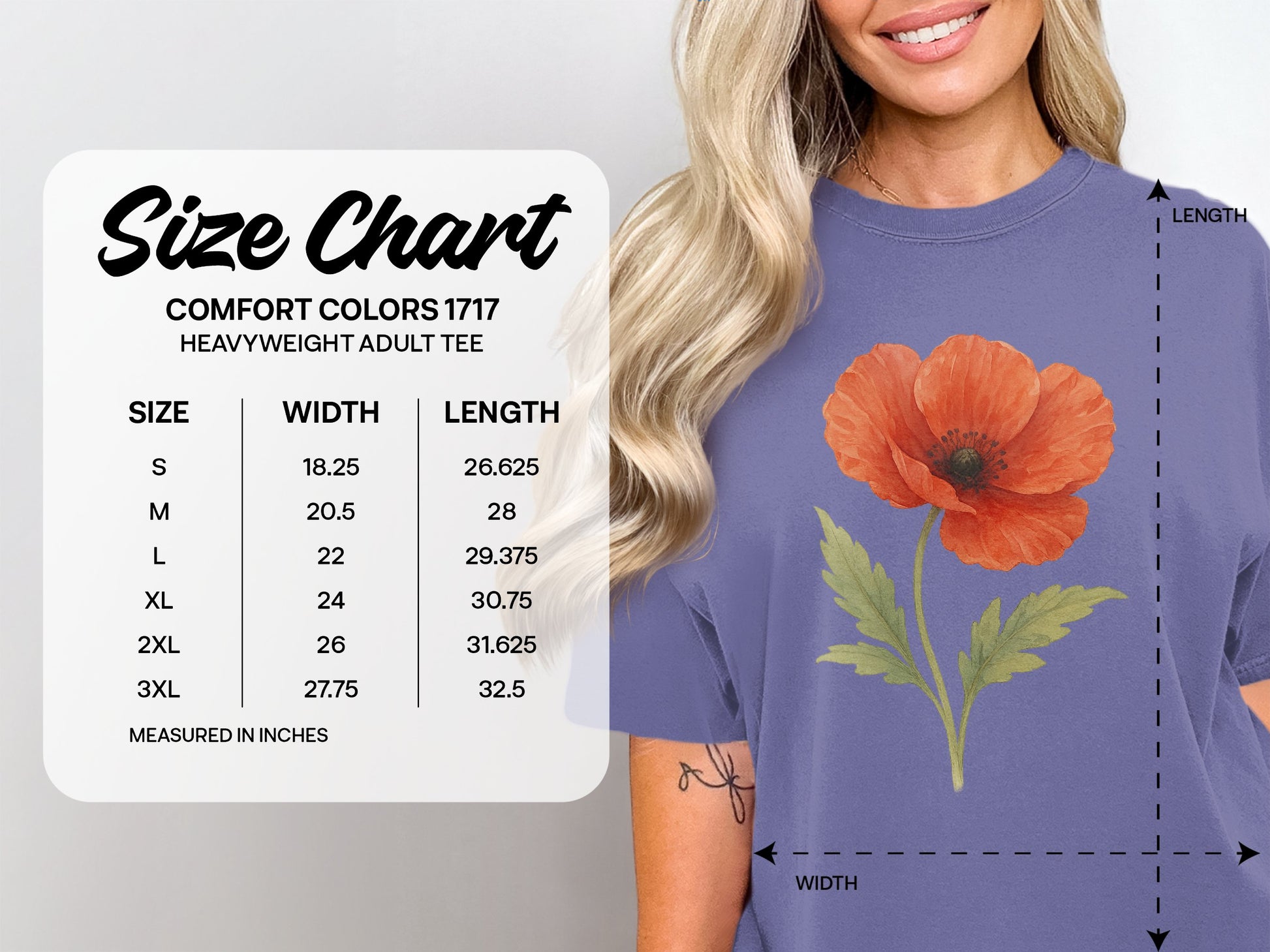 Bright Poppy Graphic Print Comfortable Adult Tee product