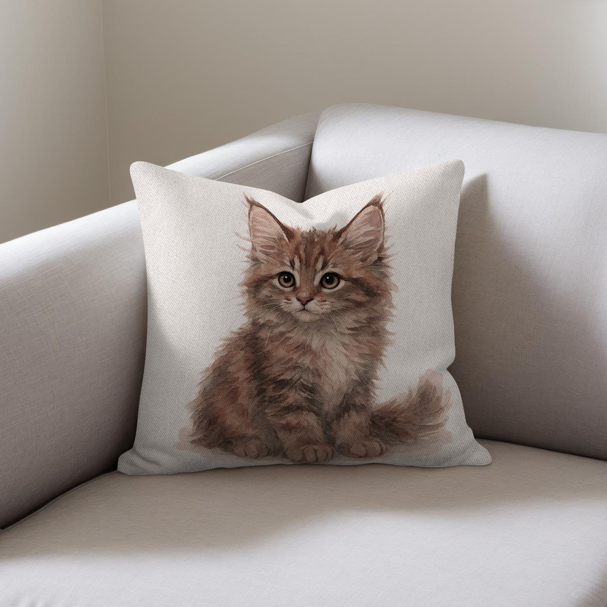 Adorable Kitten Print Decorative Throw Pillow product