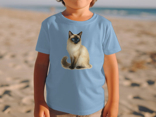 Adorable Siamese Cat Graphic Tee for Kids product type