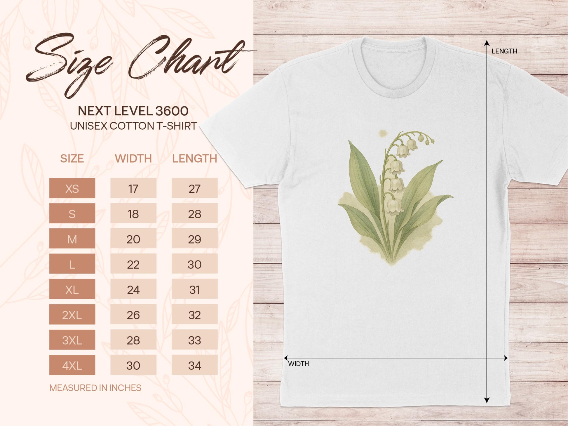 Floral Lily Design Unisex Cotton T-Shirt product type